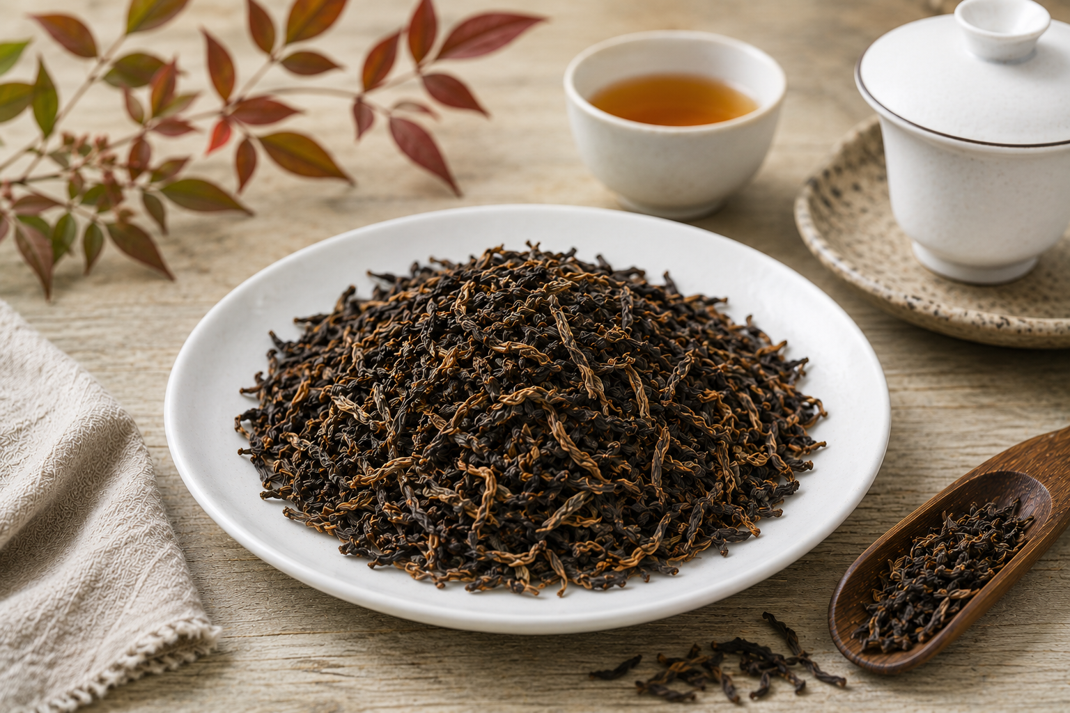Chinese red tea leaves for warm, smooth, and rich tea preparation