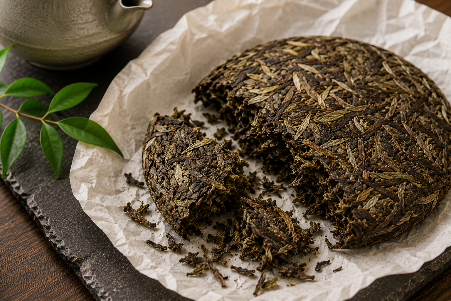 Brewing Sheng Pu-erh tea in a gongfu tea ceremony