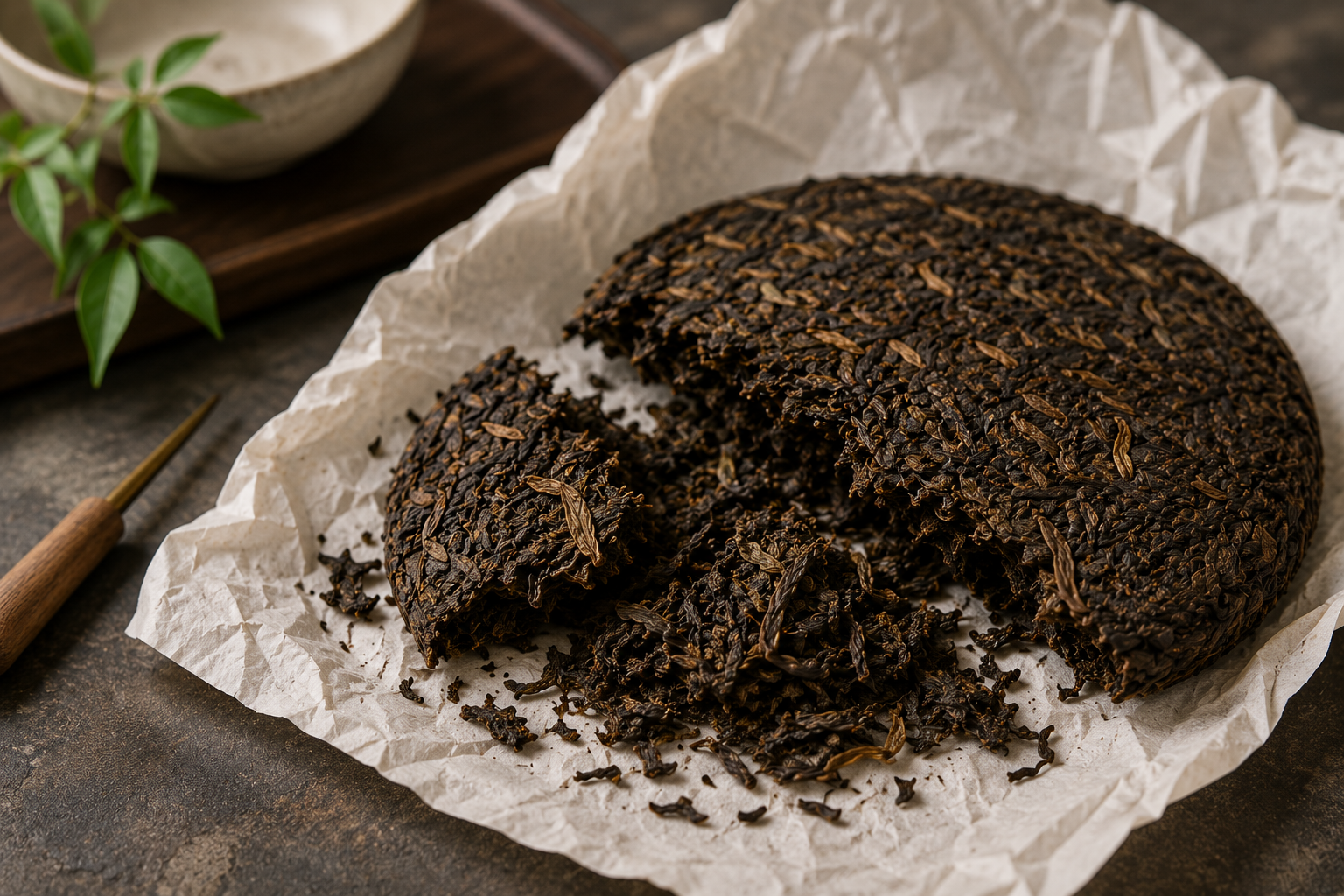 Brewing Shu Pu-erh tea in a gongfu tea ceremony
