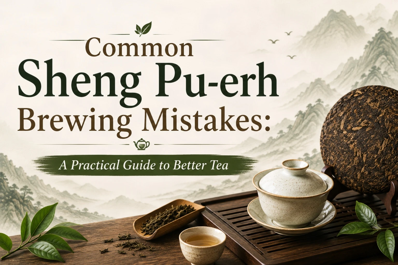 Traditional Gongfu-style Sheng Pu-erh tea brewing setup