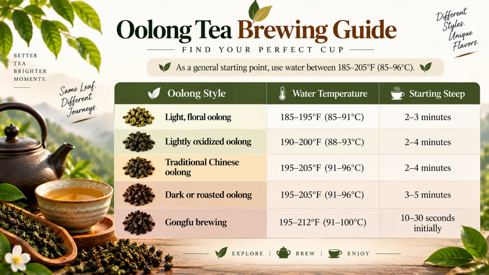 Gongfu-style oolong tea brewing