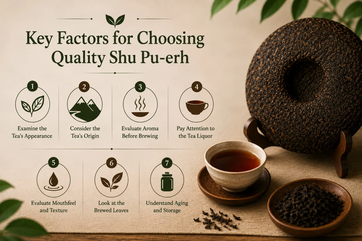 Understanding tea origin, fermentation, aroma, and storage helps identify quality Shu Pu-erh.