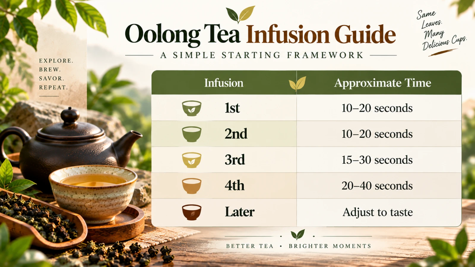 Water temperature for brewing oolong tea