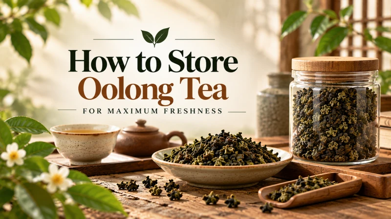 Lightly oxidized oolong tea leaves with a green appearance and tightly rolled form.
