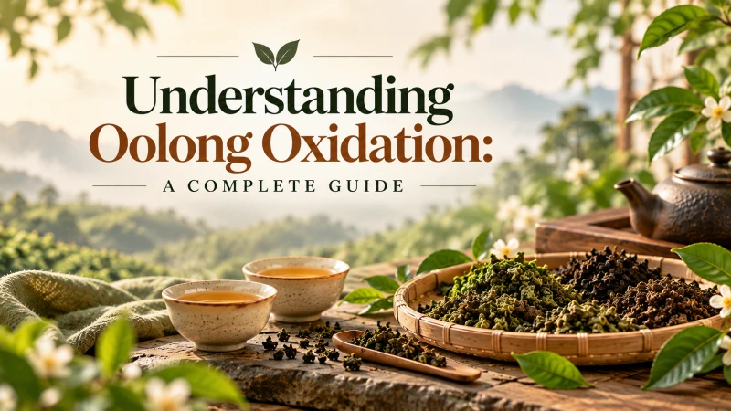 Loose-leaf Chinese oolong tea showing the varied colors and shapes of processed tea leaves.